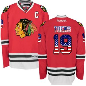 NHL Chicago Blackhawks Trikot #19 Jonathan Toews Authentic Rot Reebok USA Flag Fashion